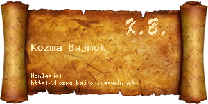 Kozma Bajnok névjegykártya